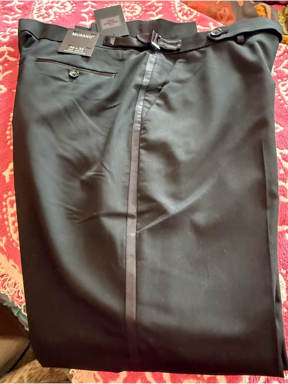 Murano Black Men's Formal Tuxedo Pants